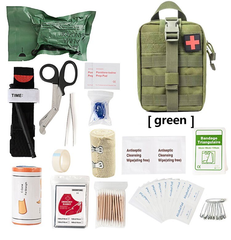 Survival First Aid Kit Outdoor Gear Emergency Tactical Medical Bag Military Trauma Bag for Camping Hunting Hiking Home Car