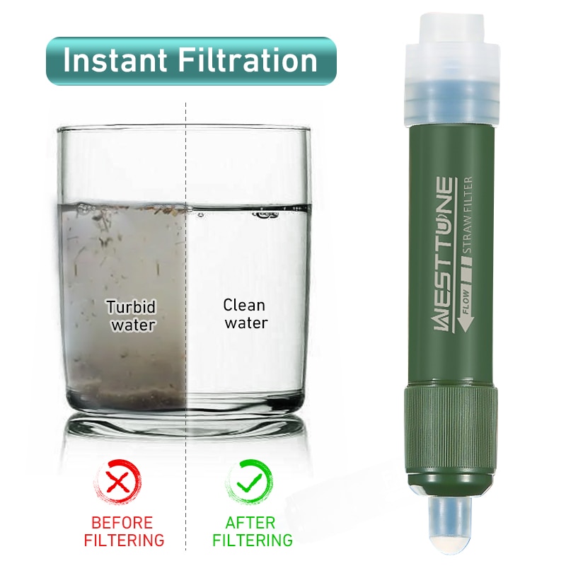 Mini Camping Purification Water Filter Straw TUP Carbon Fiber Water Bag for Survival or Emergency Supplies Mini Camping Purification Water Filter Straw TUP Carbon Fiber Water Bag for Survival or Emergency Supplies