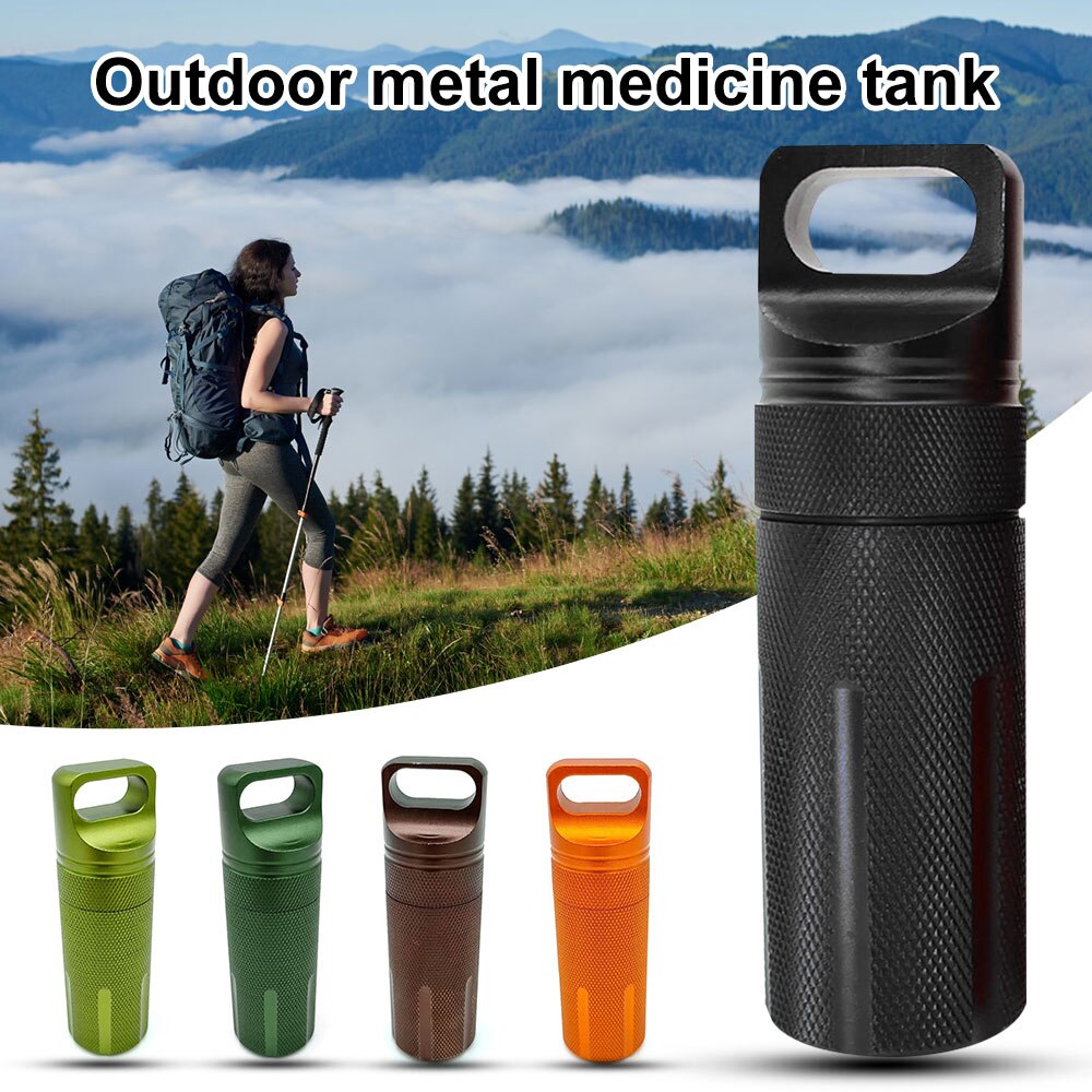 EDC waterproof Container capsule dry pill outdoor hike camp medicine holder Survive seal box storage trunk bottle case match