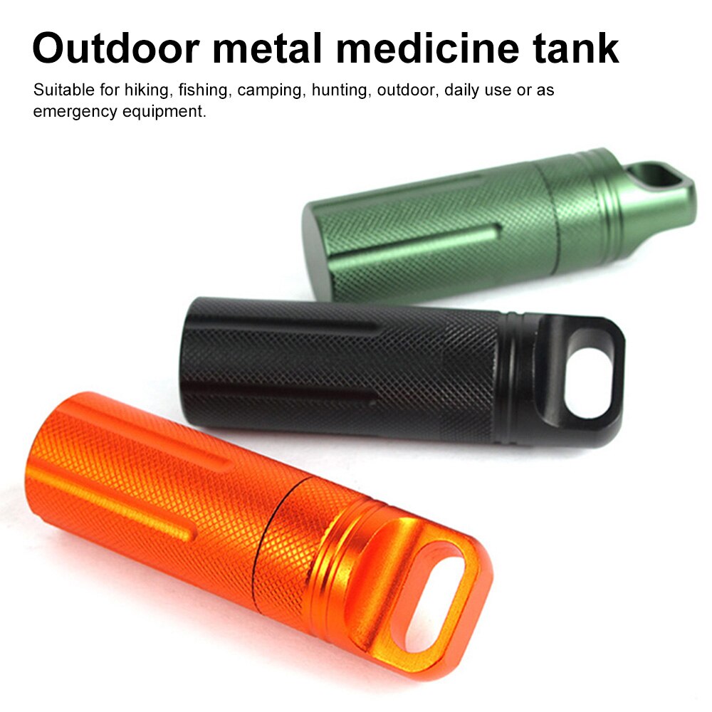 EDC waterproof Container capsule dry pill outdoor hike camp medicine holder Survive seal box storage trunk bottle case match