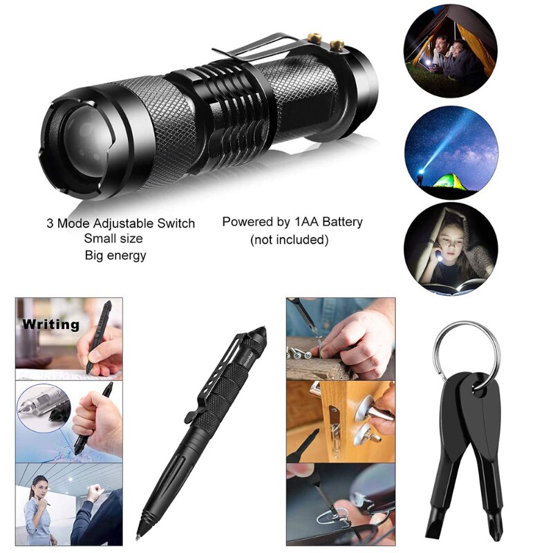 15 IN 1 Emergency Survival Kit Gear Camping Travel Multifunction Defense Equipment First Aid SOS Wilderness Adventure 15 IN 1 Emergency Survival Kit Gear Camping Travel Multifunction Defense Equipment First Aid SOS Wilderness Adventure