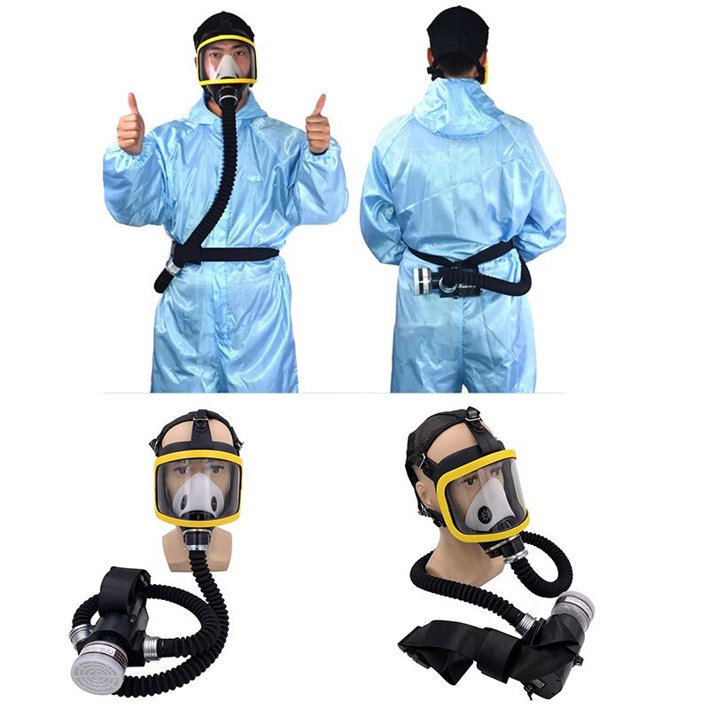 Protective Electric Constant Flow Supplied Air Fed Full Face Gas Mask Respirator System Respirator Mask Workplace Safety Supplie