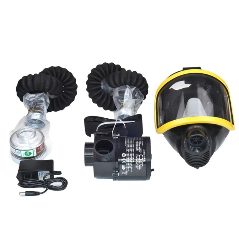Protective Electric Constant Flow Supplied Air Fed Full Face Gas Mask Respirator System Respirator Mask Workplace Safety Supplie