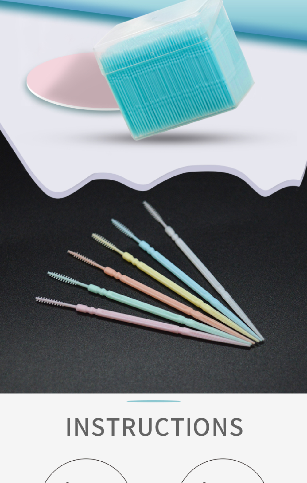 1100pcs Plastic Toothpicks Double Head Teeth Sticks Interdental Brush Dental Floss PP Tooth Picks Flosser Oral Hygiene Care