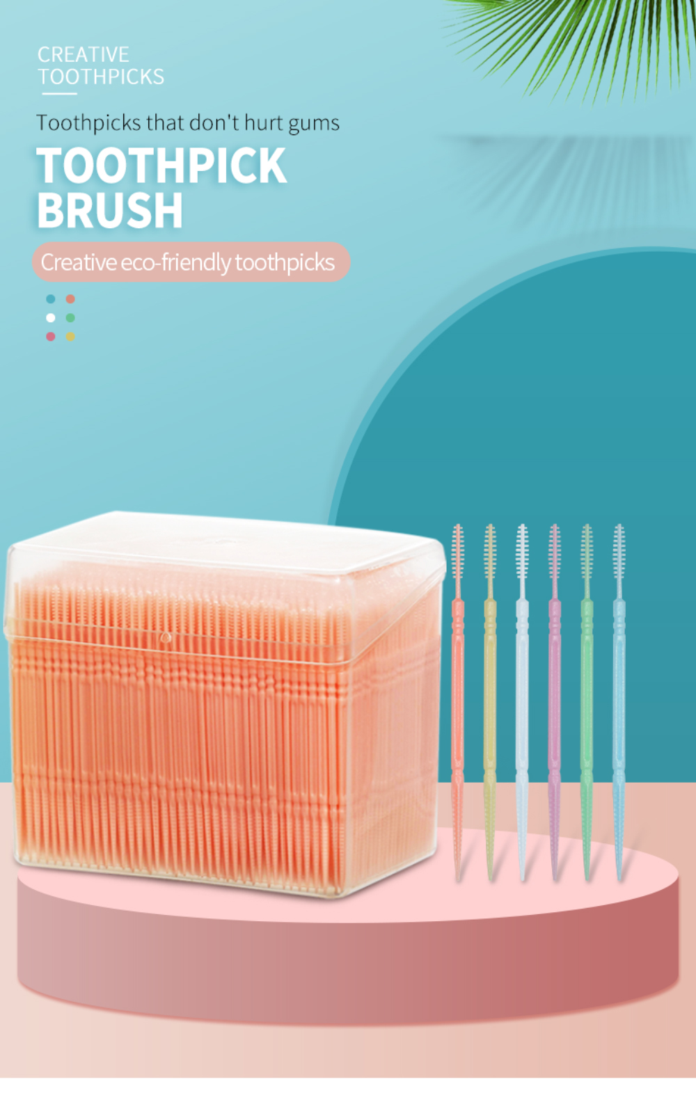 1100pcs Plastic Toothpicks Double Head Teeth Sticks Interdental Brush Dental Floss PP Tooth Picks Flosser Oral Hygiene Care