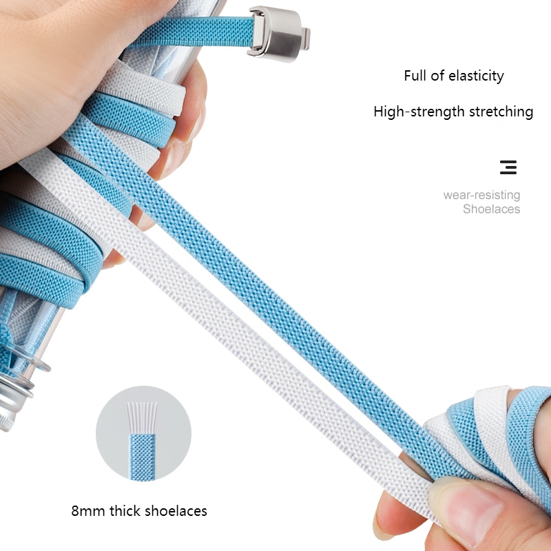 8MM 2023 No Tie Shoe Laces Press Lock Shoelaces Without Ties Elastic Laces Sneaker Kids Adult Widened Flat Shoelace for Shoes 8MM 2023 No Tie Shoe Laces Press Lock Shoelaces Without Ties Elastic Laces Sneaker Kids Adult Widened Flat Shoelace for Shoes