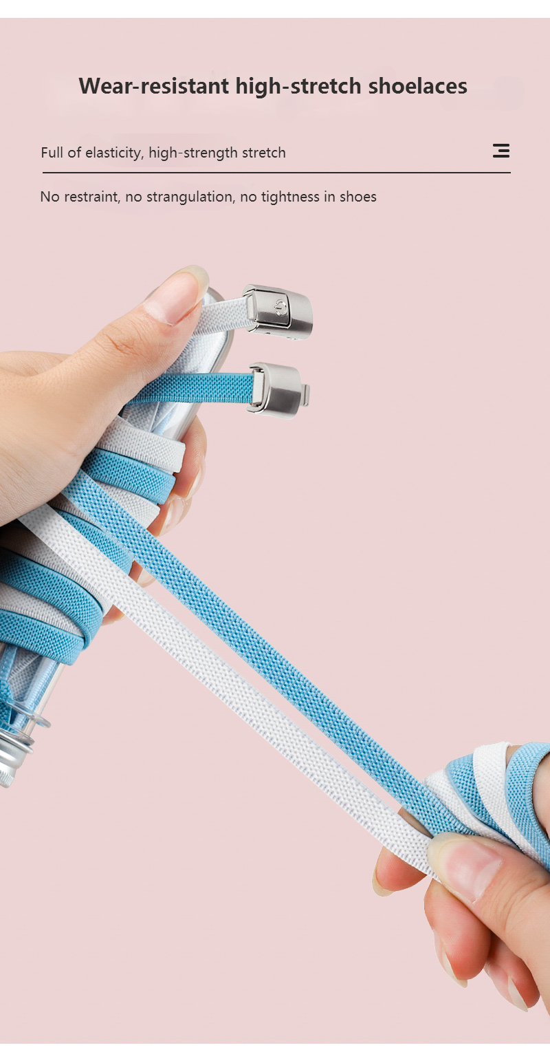 8MM 2023 No Tie Shoe Laces Press Lock Shoelaces Without Ties Elastic Laces Sneaker Kids Adult Widened Flat Shoelace for Shoes