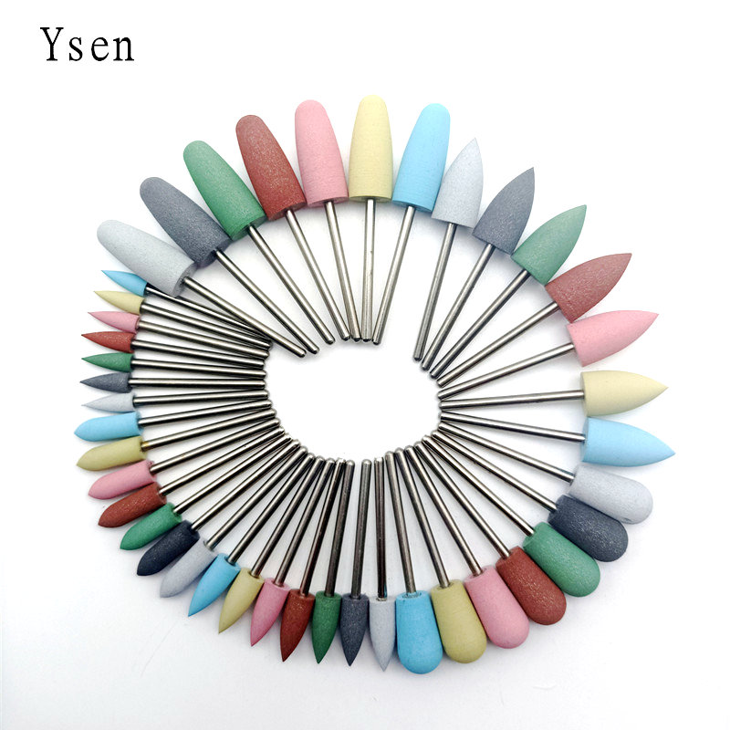 1Pcs Cuspidal Head 7 Colors Rubber&Silicon Carbide Nail Buffer Electric Manicure Machine Nail Drill Accessories Tools Nail Bit