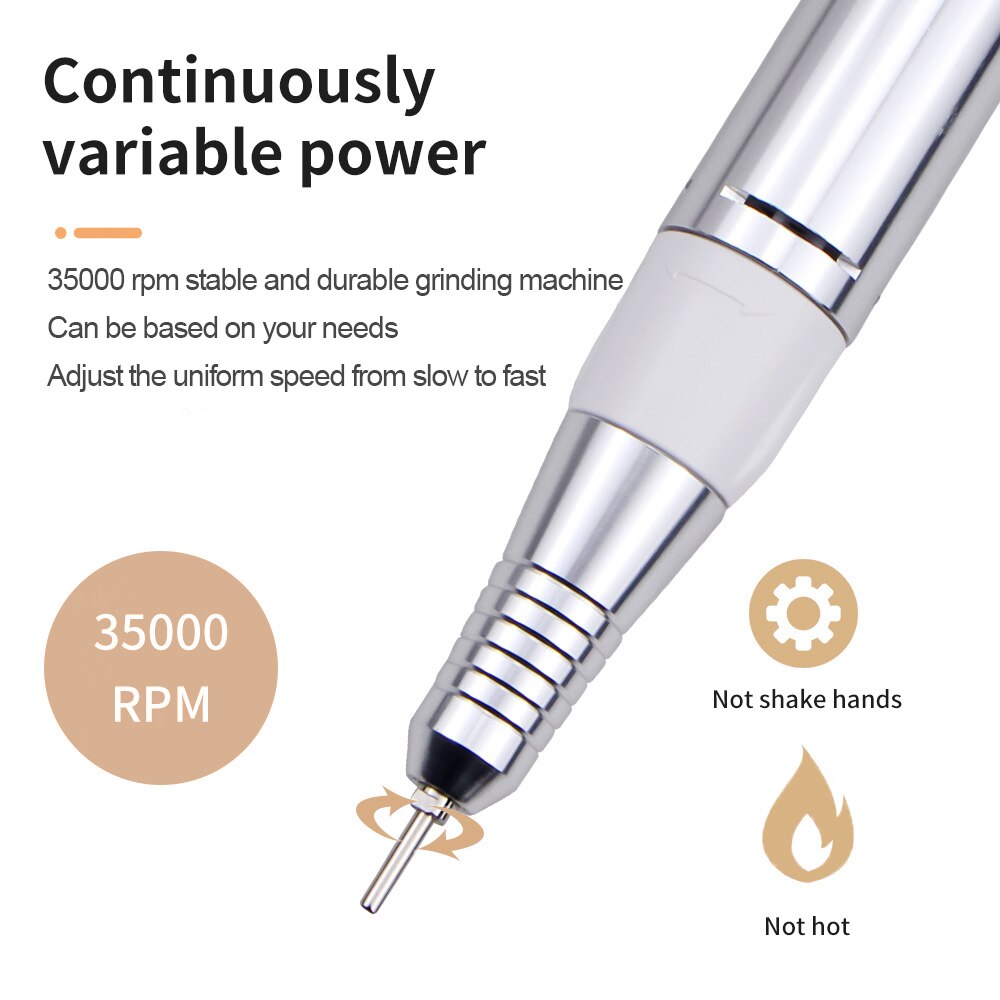 35000 RPM Electric Nail Drill Machine Mill Cutter Sets for Manicure Nail Tips Manicure Machine Electric Nail Pedicure File 35000 RPM Electric Nail Drill Machine Mill Cutter Sets for Manicure Nail Tips Manicure Machine Electric Nail Pedicure File