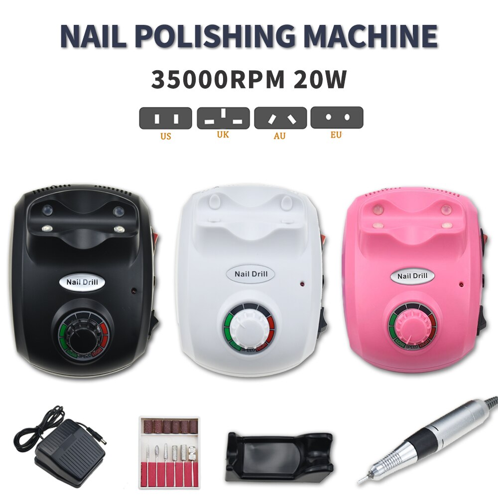 35000 RPM Electric Nail Drill Machine Mill Cutter Sets for Manicure Nail Tips Manicure Machine Electric Nail Pedicure File