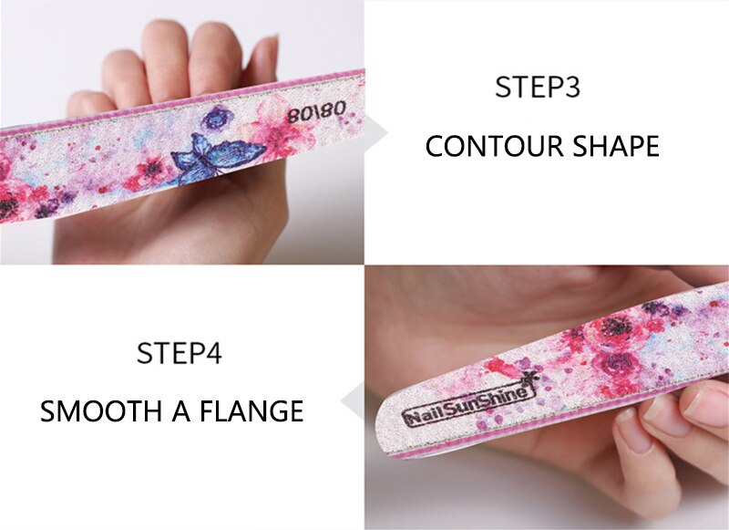 50pcs Colorful Nail File New Buffer UV Gel Polish Block Half Moon Nail Polishing Files Pedicure Manicure nagelvijl Nail Tools