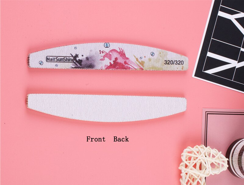 50pcs Colorful Nail File New Buffer UV Gel Polish Block Half Moon Nail Polishing Files Pedicure Manicure nagelvijl Nail Tools