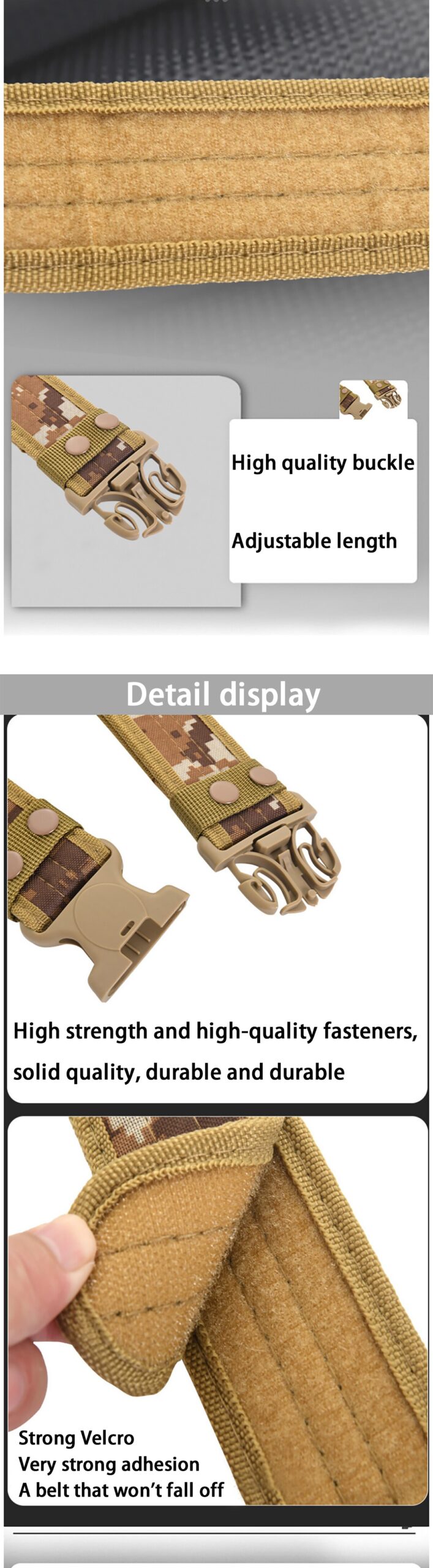 Outdoor Camouflage Tactical Belt Military Oxford Cloth Belt Mountaineering Belt Wide Plastic Buckle Military Waist Belt WorkBelt