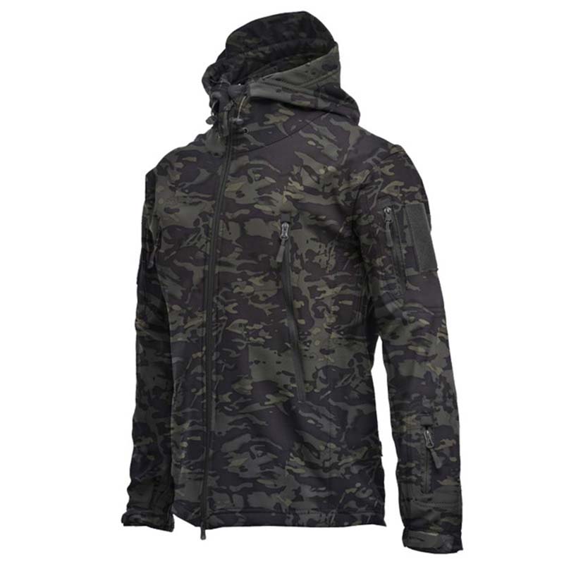 Military Outdoor Jackets Men Shark Skin Soft Shell Tactical Waterproof  Windbreaker Army Combat Jacket Mens Hooded Bomber Coats