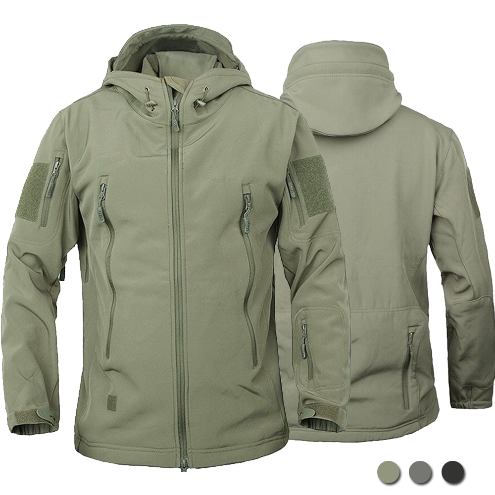 Military Outdoor Jackets Men Shark Skin Soft Shell Tactical Waterproof Windbreaker Army Combat Jacket Mens Hooded Bomber Coats Military Outdoor Jackets Men Shark Skin Soft Shell Tactical Waterproof Windbreaker Army Combat Jacket Mens Hooded Bomber Coats