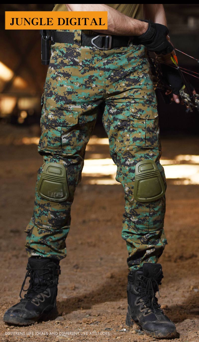 Multicam Camouflage Military Tactical Pants Army Wear-resistant Hiking Pant Paintball Combat Pant With Knee Pads Hunting Clothes