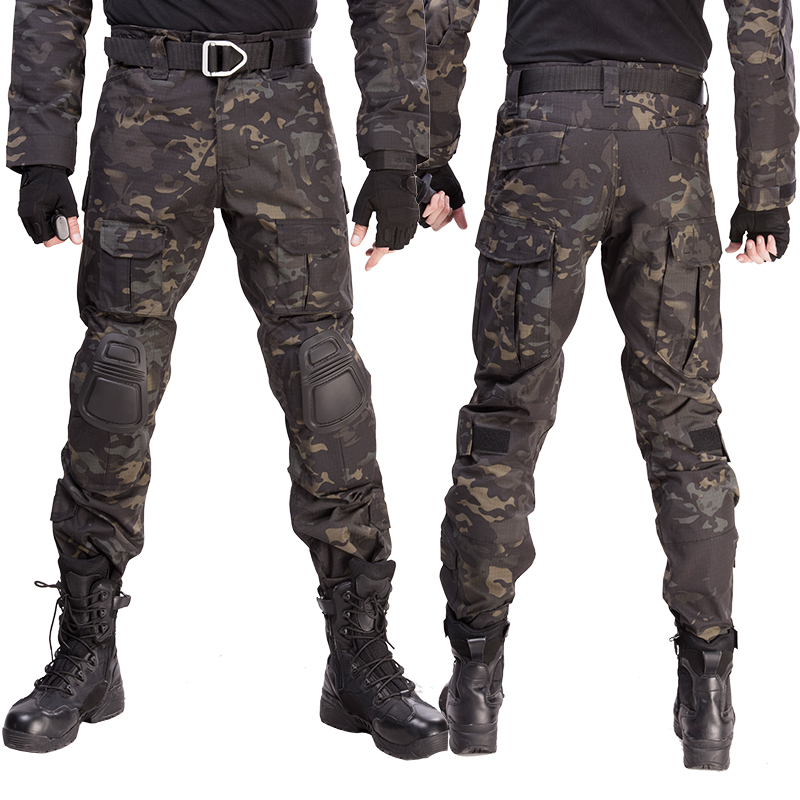 Multicam Camouflage Military Tactical Pants Army Wear-resistant Hiking Pant Paintball Combat Pant With Knee Pads Hunting Clothes
