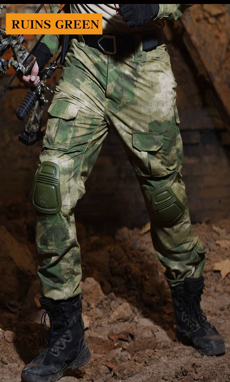 Multicam Camouflage Military Tactical Pants Army Wear-resistant Hiking Pant Paintball Combat Pant With Knee Pads Hunting Clothes