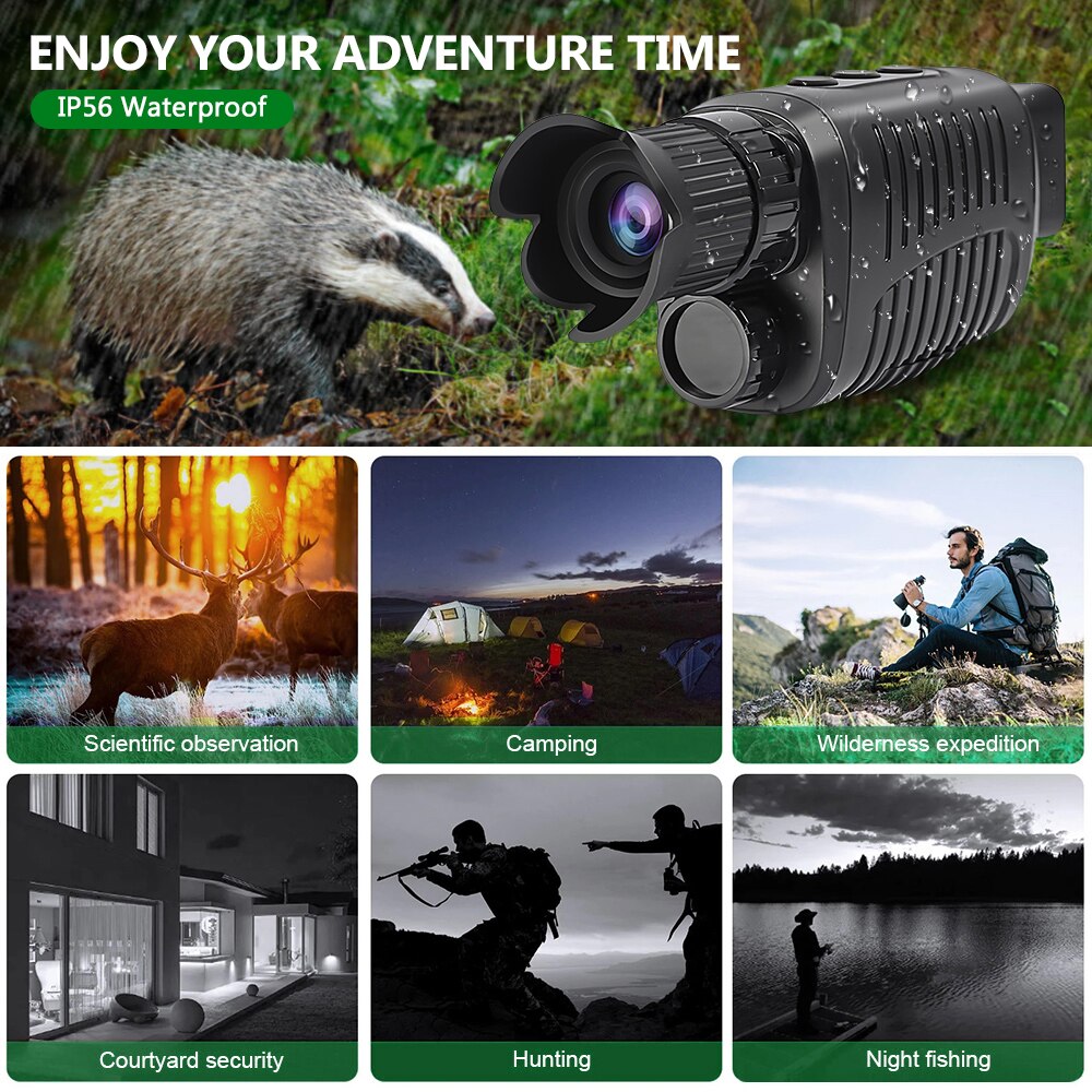 Monocular Night Vision Device 1080P HD Infrared Camera 5X Digital Light Zoom Hunting Telescope Outdoor Search Full Darkness 300m Monocular Night Vision Device 1080P HD Infrared Camera 5X Digital Light Zoom Hunting Telescope Outdoor Search Full Darkness 300m