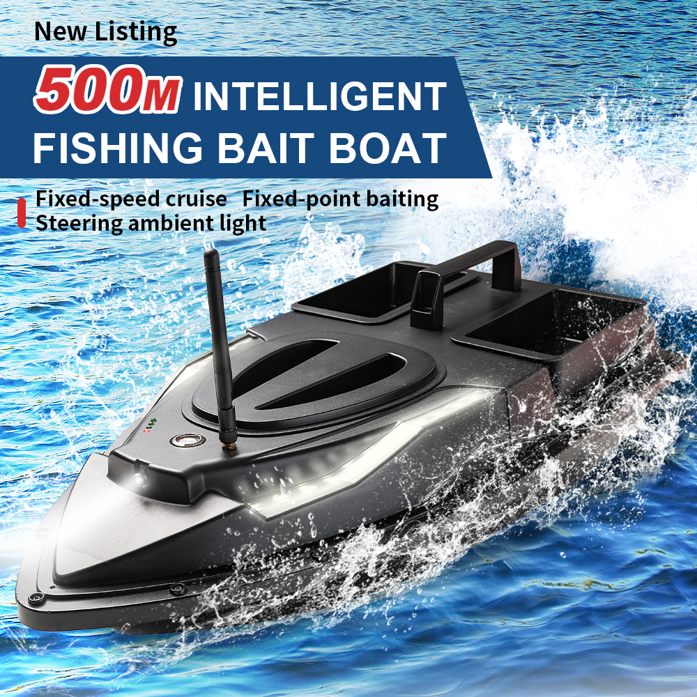 500M Auto Driving Return V900 GPS 40 Points Sonar 1.5KG V700 RC Bait Boat With Steering Light For Fishing Wireless Fish Finder