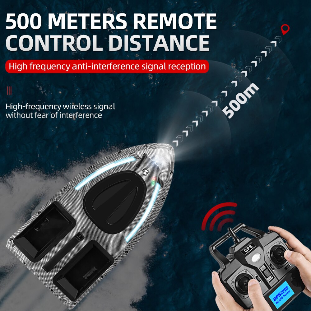 500M Auto Driving Return V900 GPS 40 Points Sonar 1.5KG V700 RC Bait Boat With Steering Light For Fishing Wireless Fish Finder 500M Auto Driving Return V900 GPS 40 Points Sonar 1.5KG V700 RC Bait Boat With Steering Light For Fishing Wireless Fish Finder