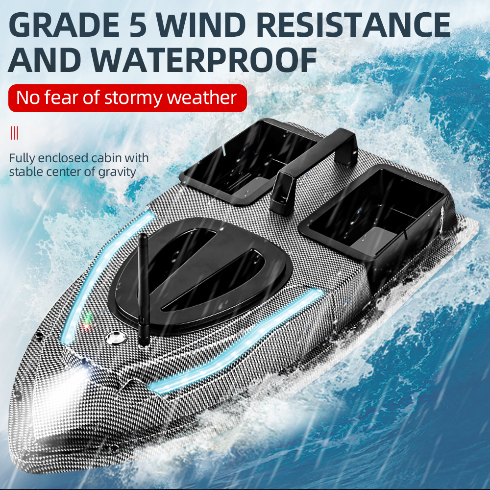 500M Auto Driving Return V900 GPS 40 Points Sonar 1.5KG V700 RC Bait Boat With Steering Light For Fishing Wireless Fish Finder