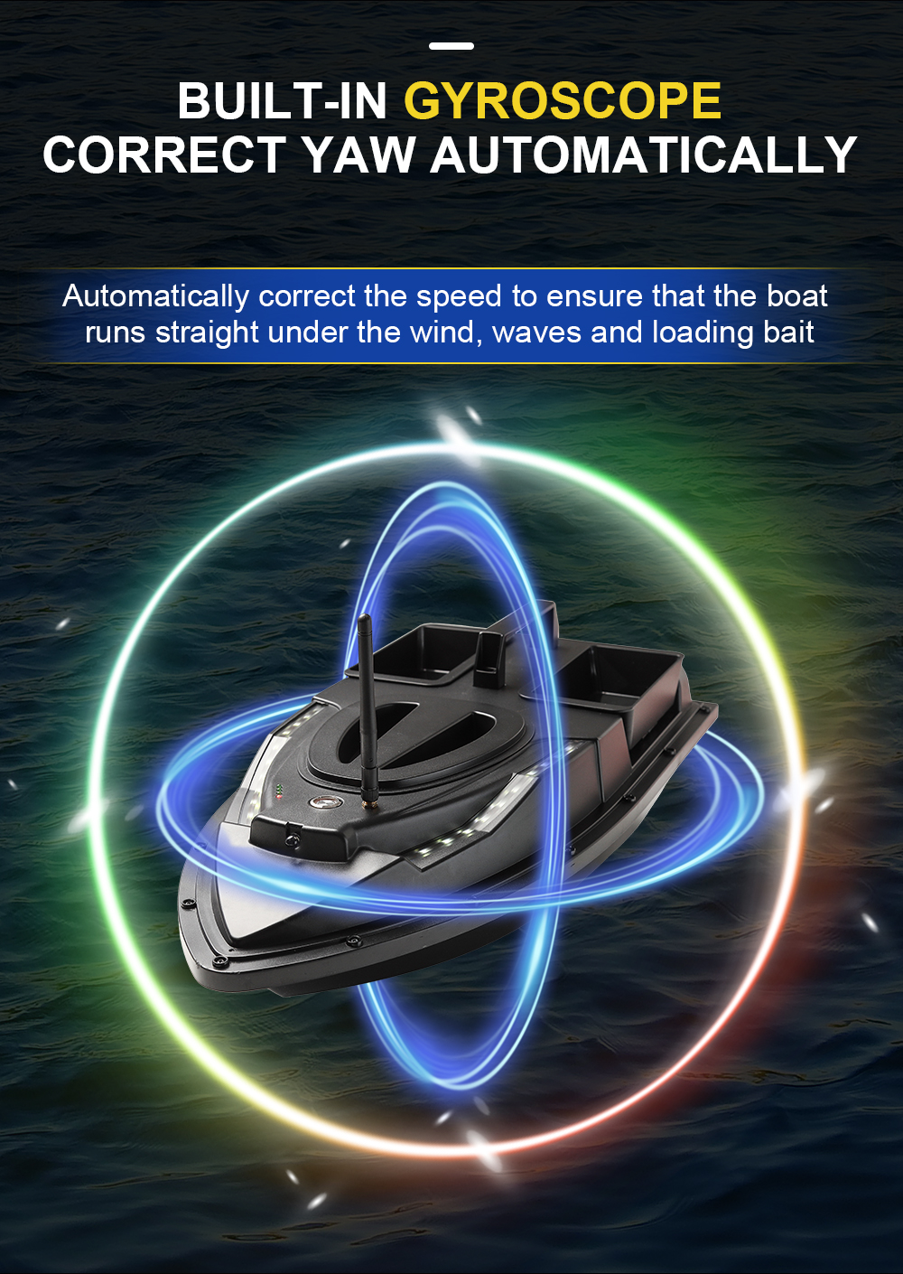 500M Auto Driving Return V900 GPS 40 Points Sonar 1.5KG V700 RC Bait Boat With Steering Light For Fishing Wireless Fish Finder