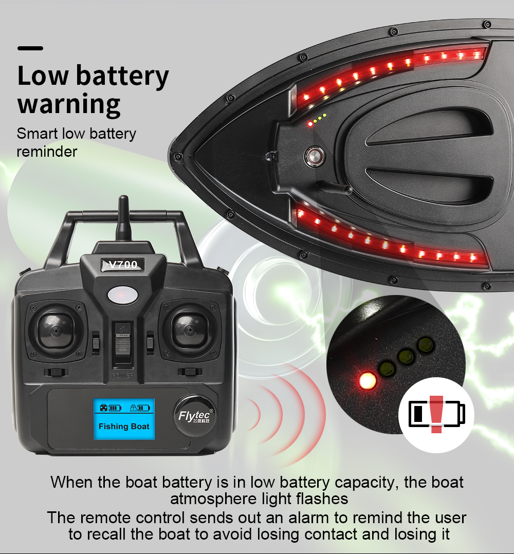 500M Auto Driving Return V900 GPS 40 Points Sonar 1.5KG V700 RC Bait Boat With Steering Light For Fishing Wireless Fish Finder