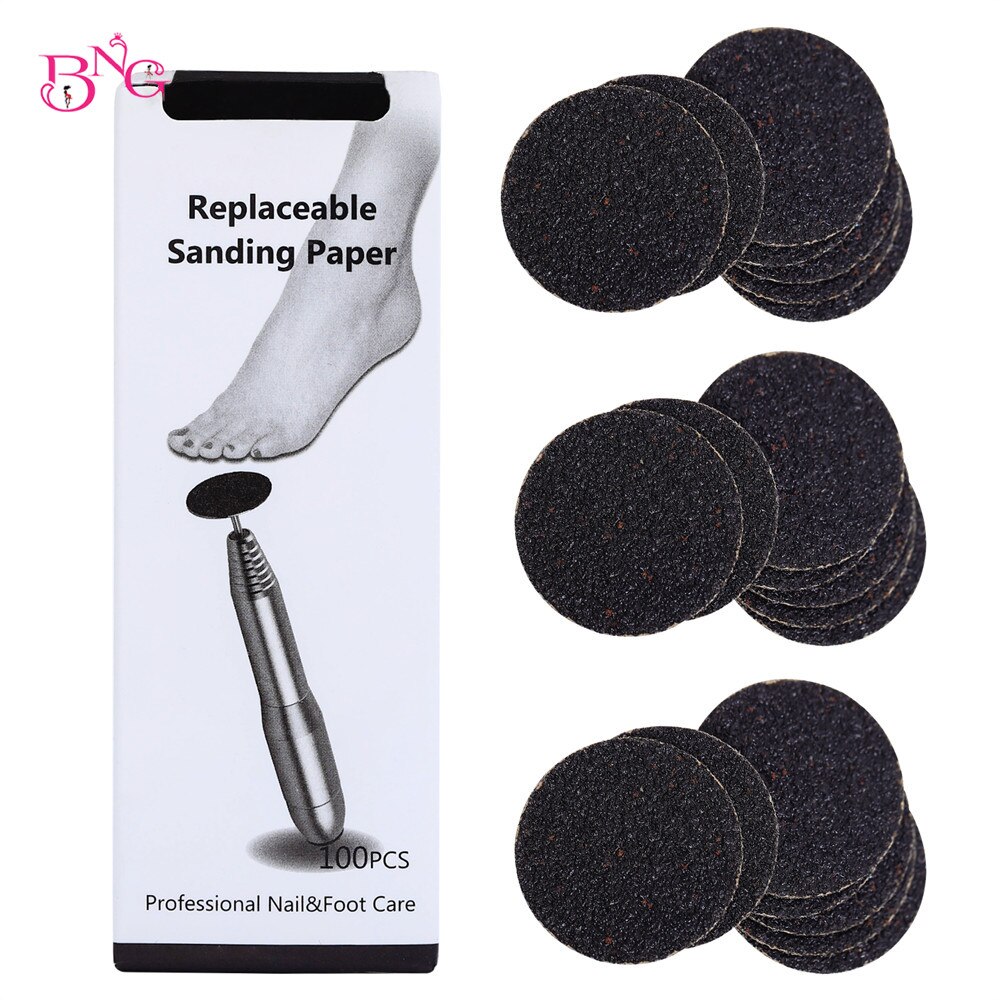 Foot Dead Skin Sandpaper Smart Wheel Pedicure File Flexible Grinding Disc Tool Replaceable Nozzles Sawing Cuticle Callus 25MM