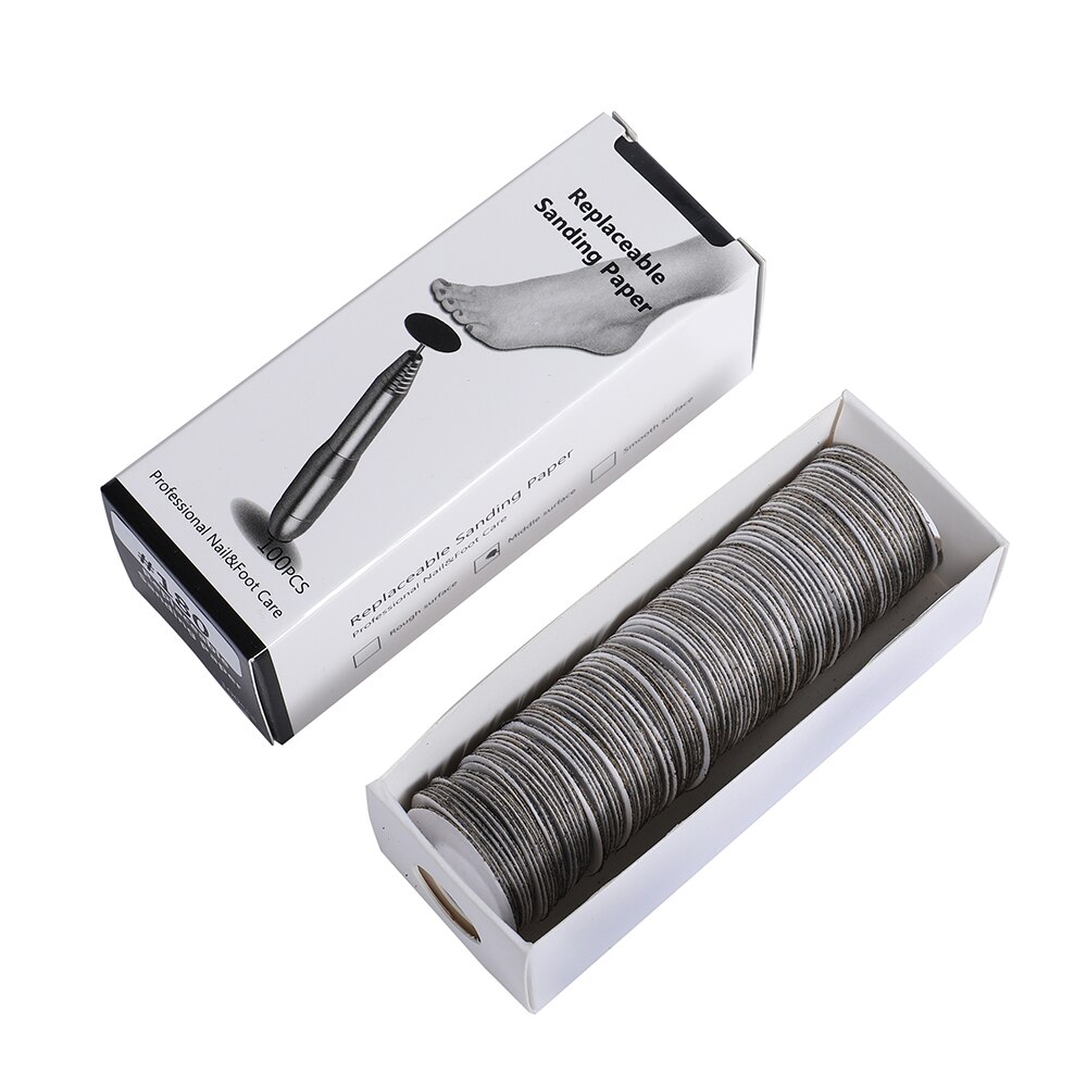 Foot Dead Skin Sandpaper Smart Wheel Pedicure File Flexible Grinding Disc Tool Replaceable Nozzles Sawing Cuticle Callus 25MM
