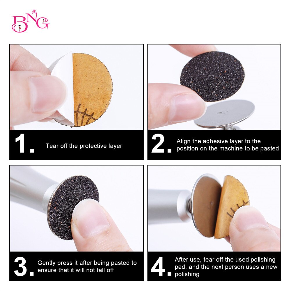 Foot Dead Skin Sandpaper Smart Wheel Pedicure File Flexible Grinding Disc Tool Replaceable Nozzles Sawing Cuticle Callus 25MM
