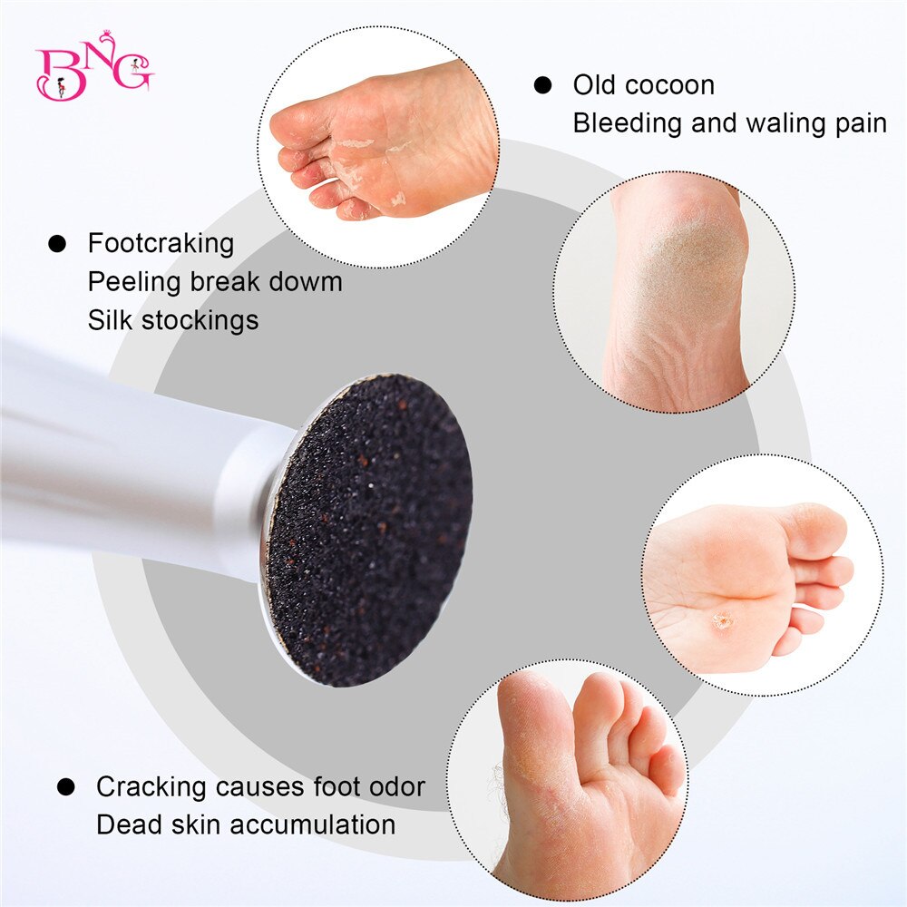 Foot Dead Skin Sandpaper Smart Wheel Pedicure File Flexible Grinding Disc Tool Replaceable Nozzles Sawing Cuticle Callus 25MM