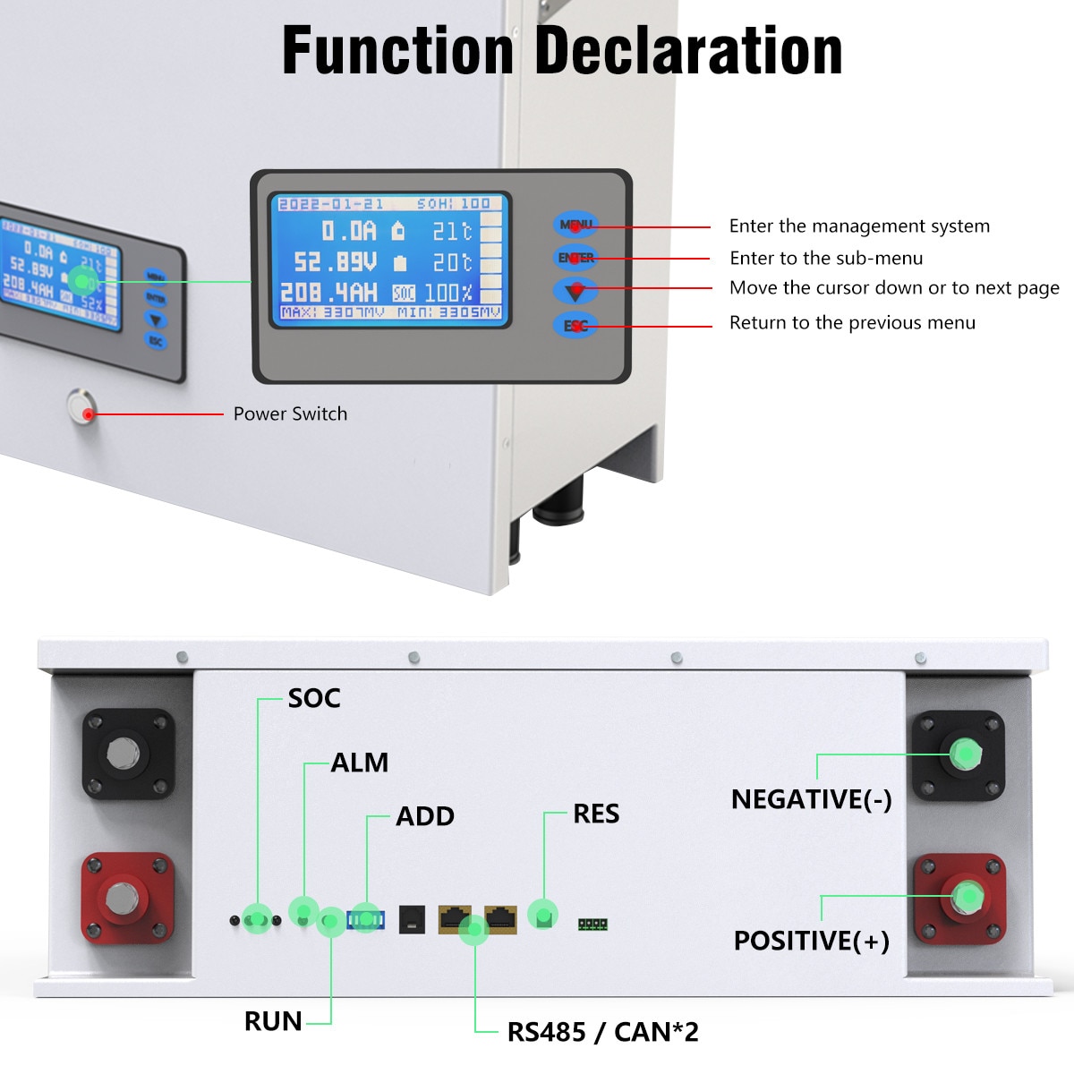 48V 200AH 10KW LiFePO4 Battery Powerwall Lithium Solar Battery 6000+ Cycles Built-in 200A BMS RS485 CAN For Home Storage NO TAX 48V 200AH 10KW LiFePO4 Battery Powerwall Lithium Solar Battery 6000+ Cycles Built-in 200A BMS RS485 CAN For Home Storage NO TAX