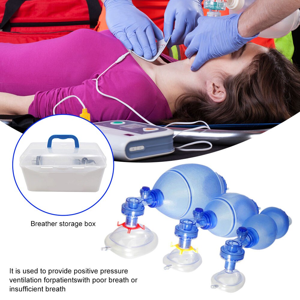 PVC Manual Resuscitator Adult/Pediatric First Aid Resuscitator Bag Emergency Self-help Rescue Tool Ambu Bags Rescue Tool PVC Manual Resuscitator Adult/Pediatric First Aid Resuscitator Bag Emergency Self-help Rescue Tool Ambu Bags Rescue Tool