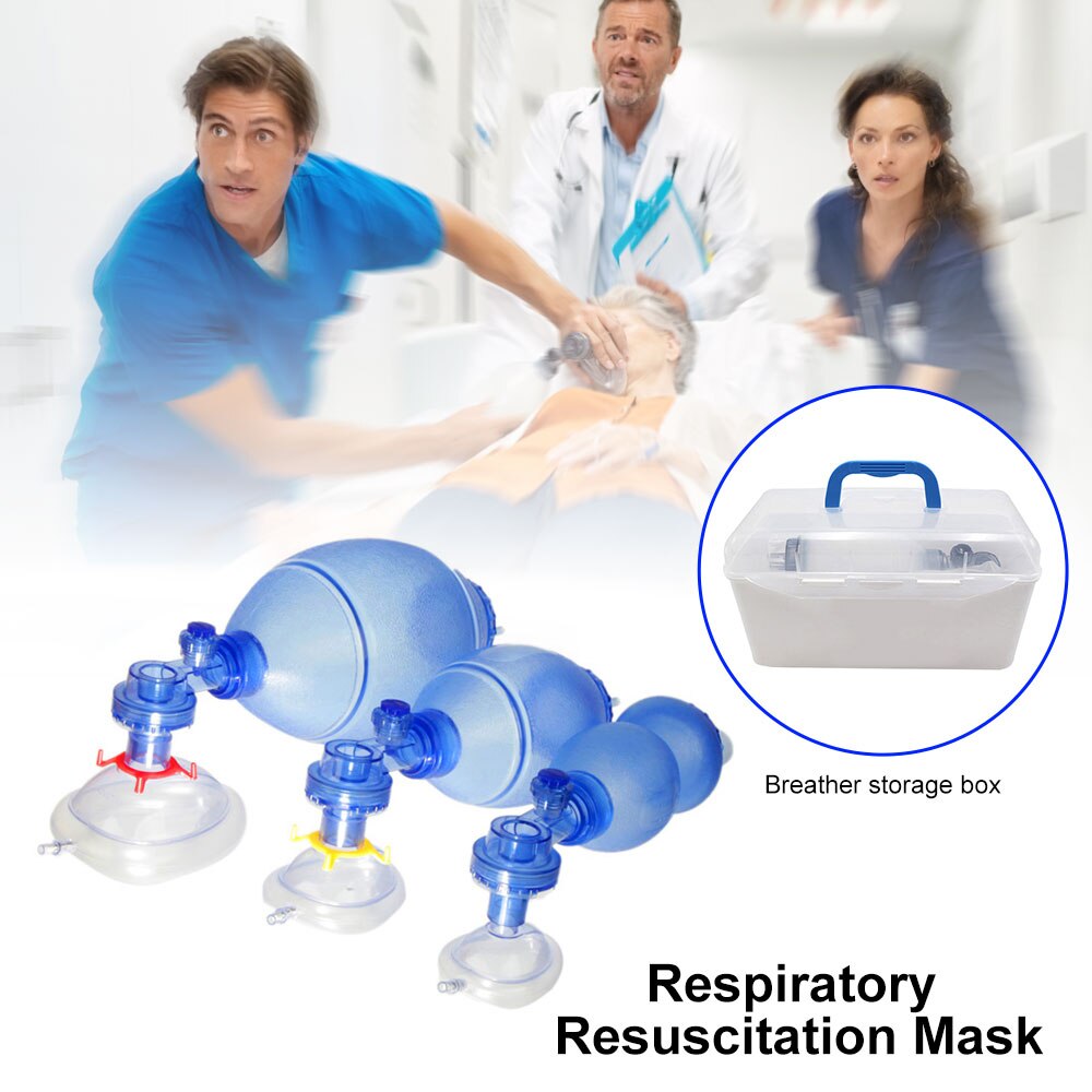 PVC Manual Resuscitator Adult/Pediatric First Aid Resuscitator Bag Emergency Self-help Rescue Tool Ambu Bags Rescue Tool