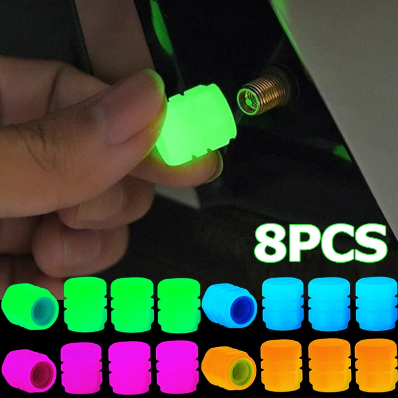 8pcs Luminous Valve Caps Fluorescent Night Glowing Car Motorcycle Bicycle Bike Wheel Tyre Hub Luminous Valve Stem Caps Decors 8pcs Luminous Valve Caps Fluorescent Night Glowing Car Motorcycle Bicycle Bike Wheel Tyre Hub Luminous Valve Stem Caps Decors