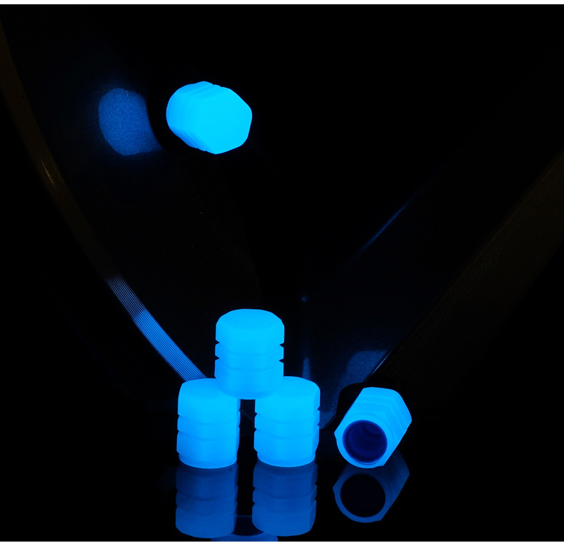 8pcs Luminous Valve Caps Fluorescent Night Glowing Car Motorcycle Bicycle Bike Wheel Tyre Hub Luminous Valve Stem Caps Decors
