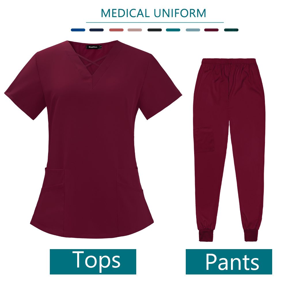 Hospital Scrubs Sets Nurse Accessories Medical Clothing for Women Work Uniforms Dental Clinic Beauty Salon Spa Workwear Overalls