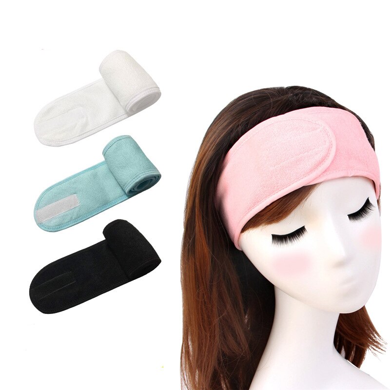 1PC Women Adjustable Hairband Makeup Toweling Hair Wrap Head Band Stretch Salon SPA Facial Headband Hair Accessories Shower Cap