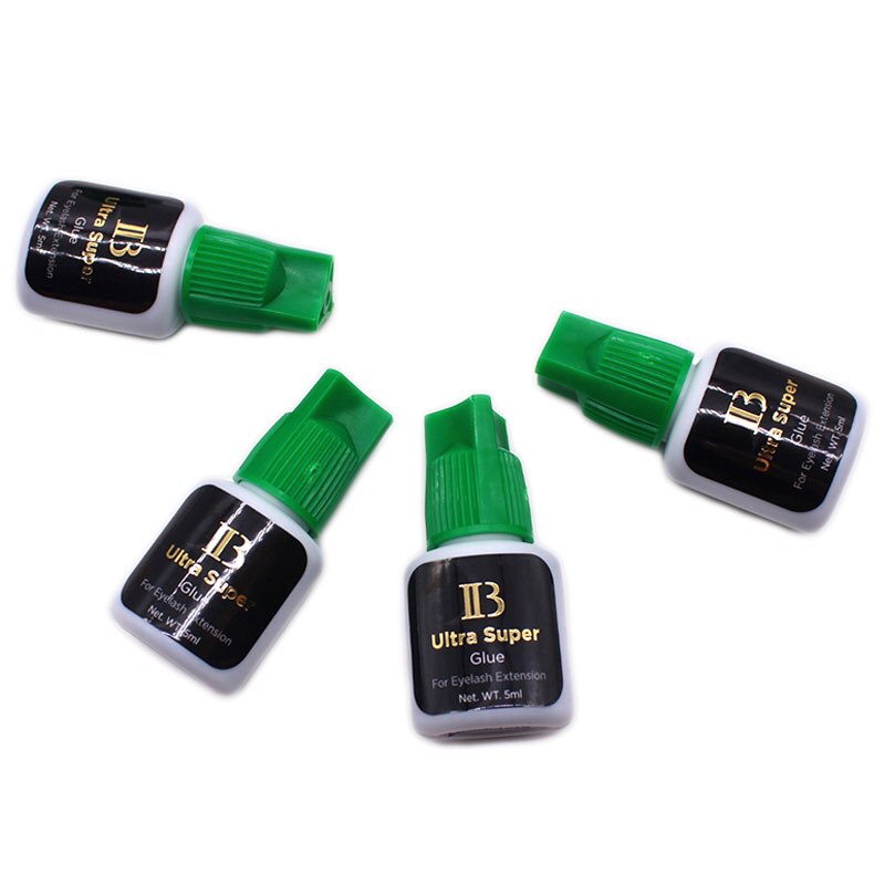 10 Bottles IB Ultra Super Glue Individual Fast Drying Eyelash Extensions Glue Green Cap 5ml Korea Adhesive Black Beauty Tools