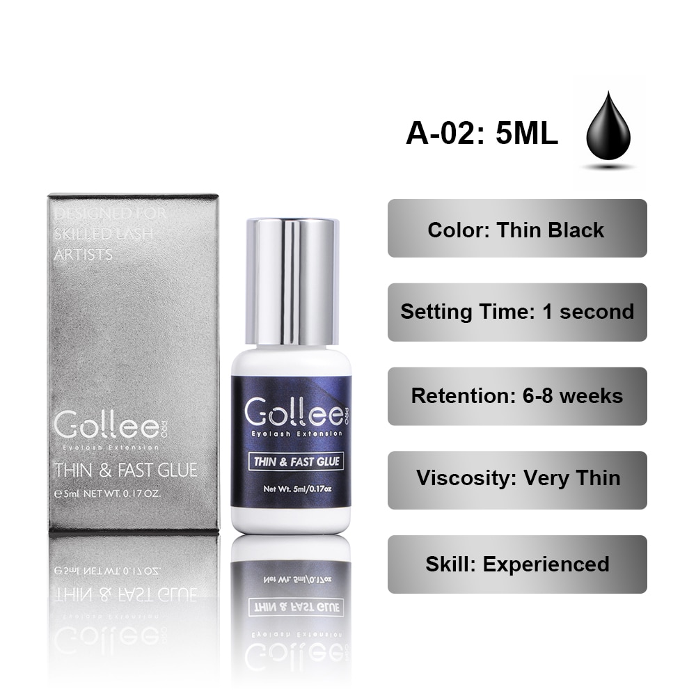 Gollee Glue for Eyelash Extensions 5PCS 5ML Bonder Glue Lash Extension Supplies Lash Glue Super Bonder Lash accelerator Set Gollee Glue for Eyelash Extensions 5PCS 5ML Bonder Glue Lash Extension Supplies Lash Glue Super Bonder Lash accelerator Set