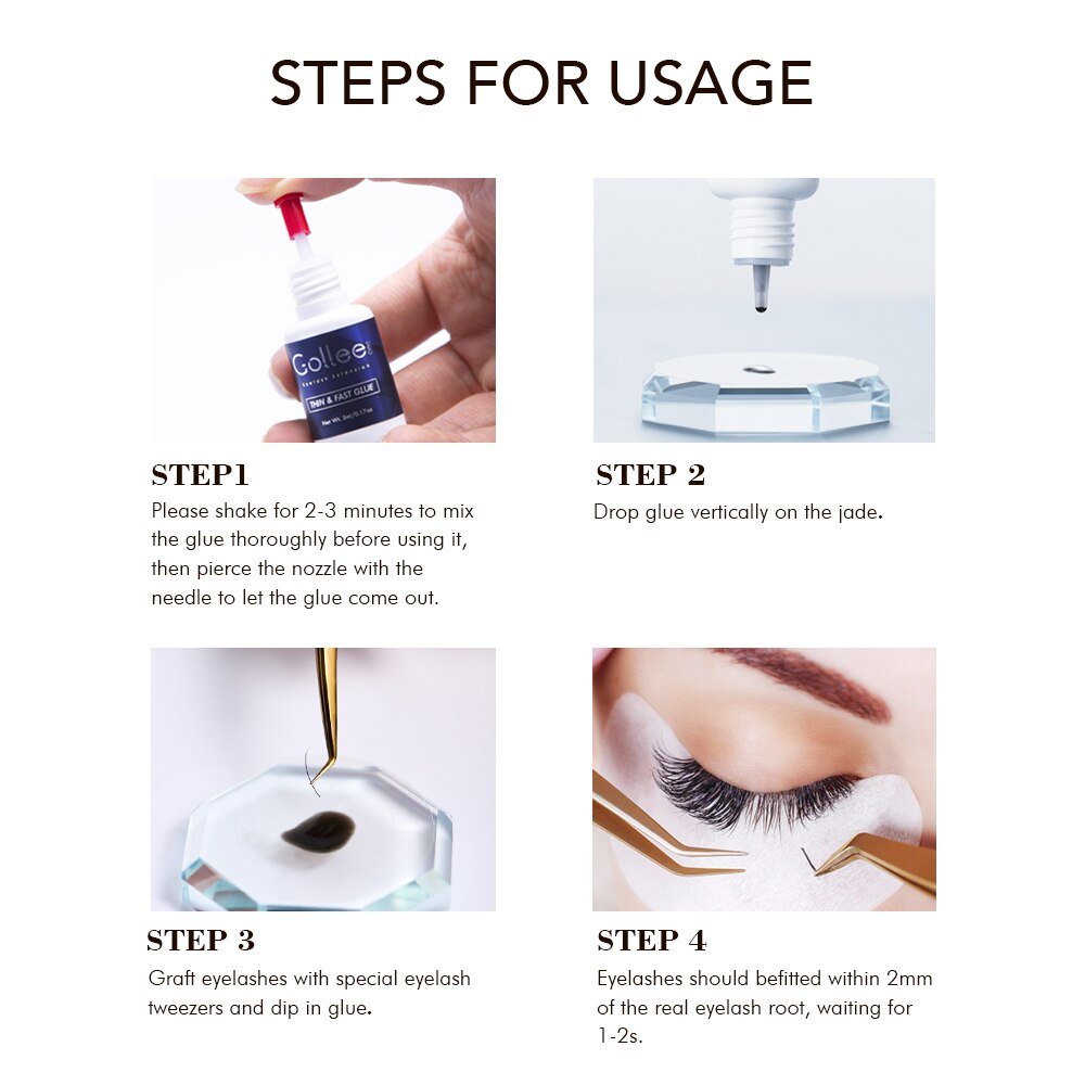 Gollee Glue for Eyelash Extensions 5PCS 5ML Bonder Glue Lash Extension Supplies Lash Glue Super Bonder Lash accelerator Set Gollee Glue for Eyelash Extensions 5PCS 5ML Bonder Glue Lash Extension Supplies Lash Glue Super Bonder Lash accelerator Set