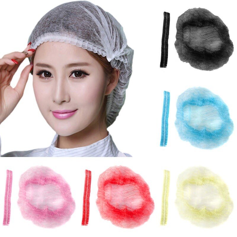 100pcs/Pack Disposable Hair Head Covers Net Bouffant Dustproof Anti Dust Caps Breathable Shower Bathing Hats Kitchen 100pcs/Pack Disposable Hair Head Covers Net Bouffant Dustproof Anti Dust Caps Breathable Shower Bathing Hats Kitchen