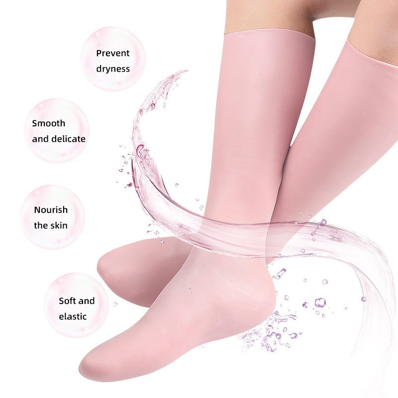1Pair Feet/Hand Care Long Socks Gloves Moisturizing Silicone Socks Foot Skin Care Hand Protectors Anti Cracking Spa Home Use New 1Pair Feet/Hand Care Long Socks Gloves Moisturizing Silicone Socks Foot Skin Care Hand Protectors Anti Cracking Spa Home Use New