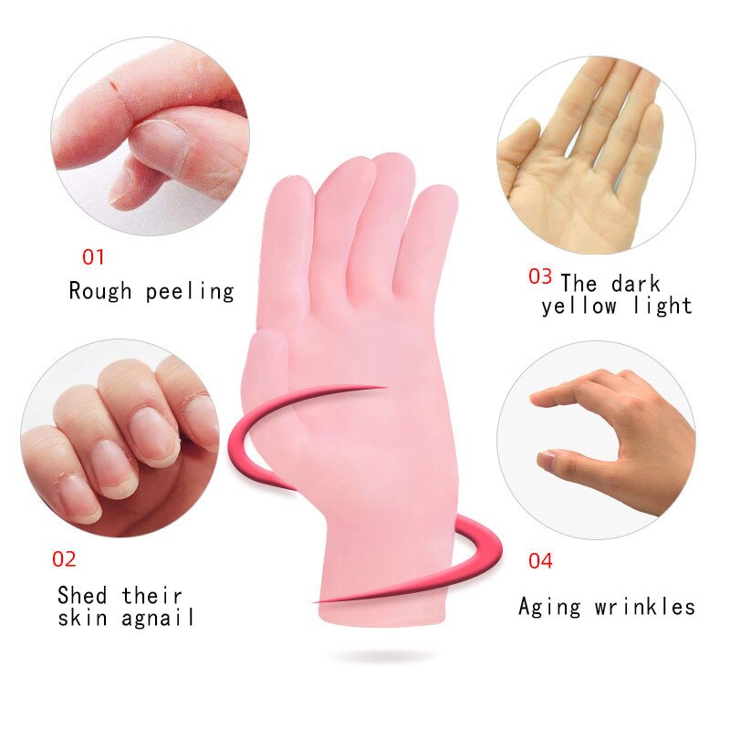 1Pair Feet/Hand Care Long Socks Gloves Moisturizing Silicone Socks Foot Skin Care Hand Protectors Anti Cracking Spa Home Use New