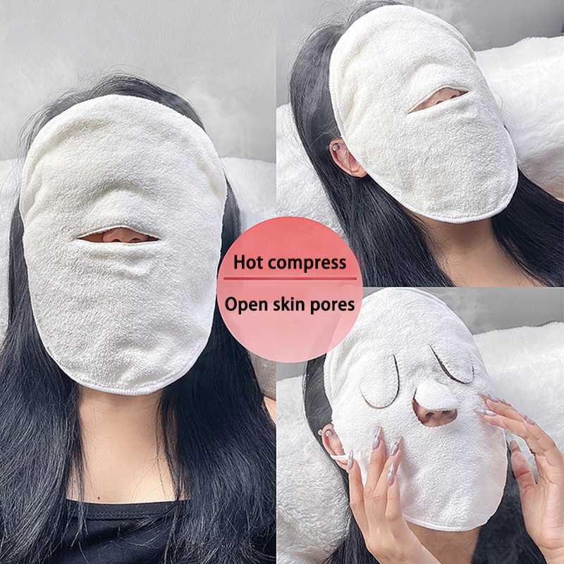 Hot Compress Towel Long Staple Cotton Wet Compress Face Towel Opens Skin Pore Hot Compress Face Towel Facial Skin Care 24x24.5CM