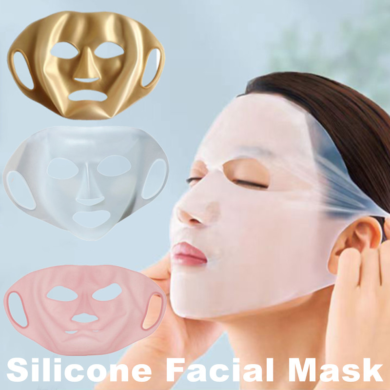 3D Silicone Facial Mask Cover Reusable Ear Hanging Anti-aging Moisturizing Face Shield Double Absorption Anti Evaporation Skin