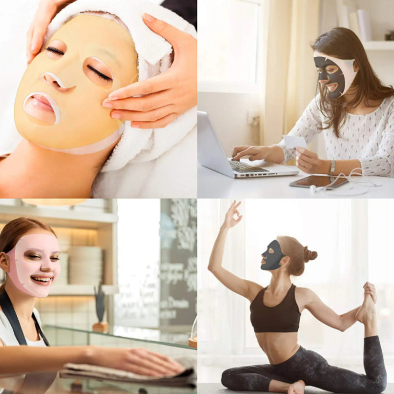 3D Silicone Facial Mask Cover Reusable Ear Hanging Anti-aging Moisturizing Face Shield Double Absorption Anti Evaporation Skin