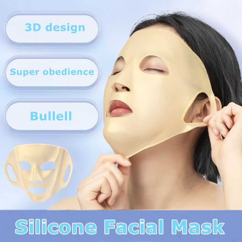 3D Silicone Facial Mask Cover Reusable Ear Hanging Anti-aging Moisturizing Face Shield Double Absorption Anti Evaporation Skin 3D Silicone Facial Mask Cover Reusable Ear Hanging Anti-aging Moisturizing Face Shield Double Absorption Anti Evaporation Skin