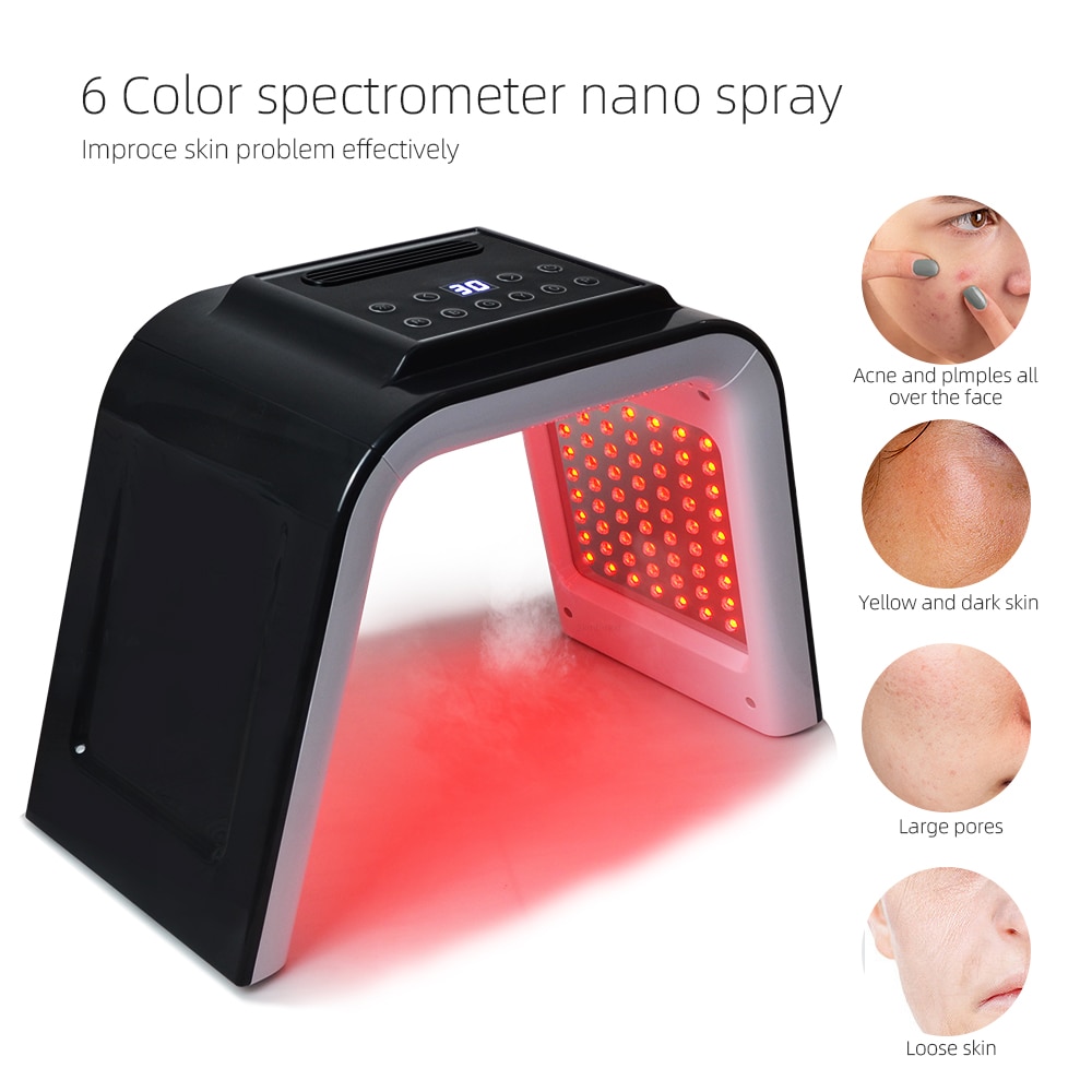6 Color LED Phototherapy Mask PDT Spectrometer New Facial Treatment Lamp Skin Moisturizing Spray Acne Removal Red Blue Beauty 6 Color LED Phototherapy Mask PDT Spectrometer New Facial Treatment Lamp Skin Moisturizing Spray Acne Removal Red Blue Beauty
